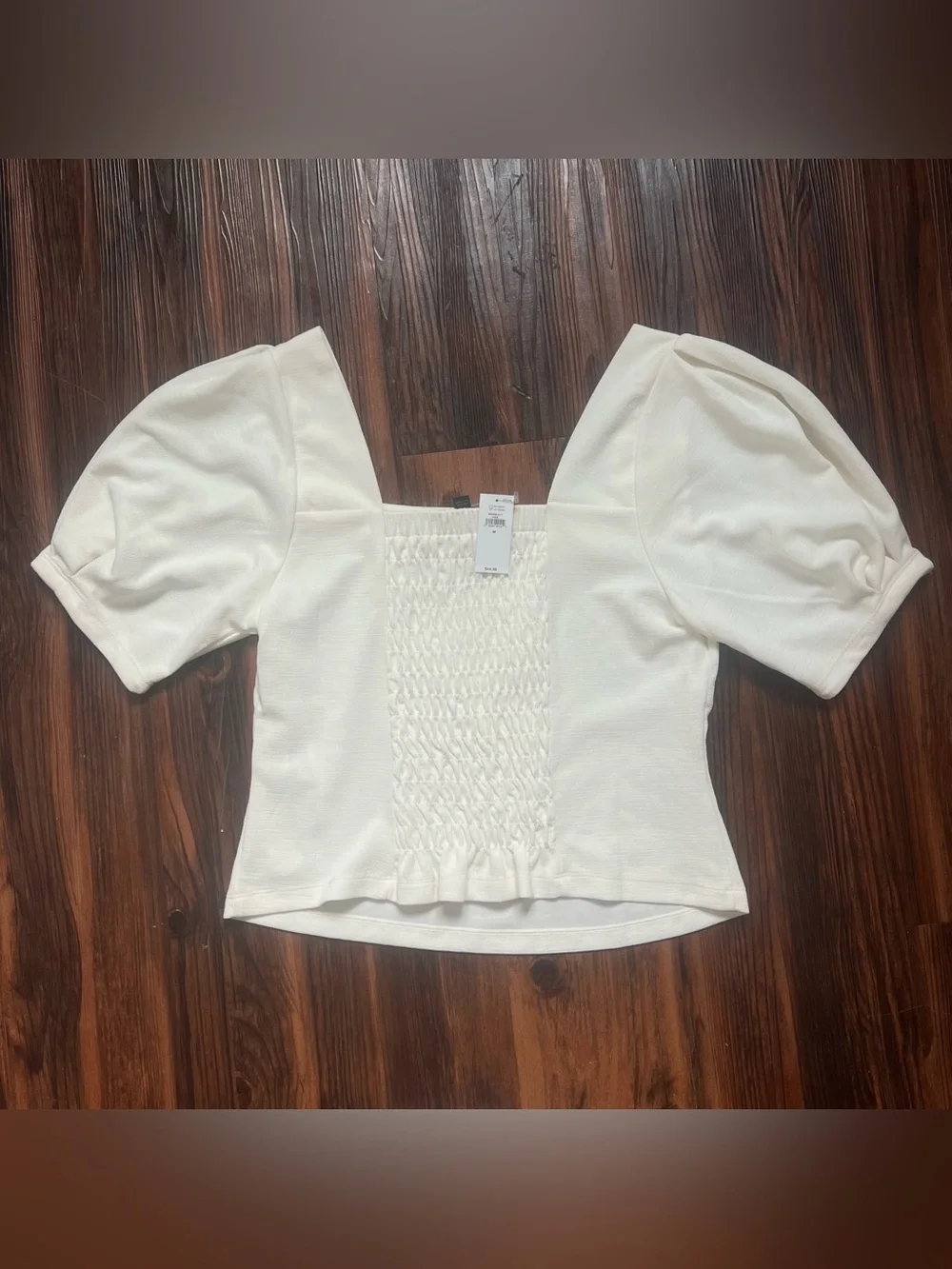 NWT Banana Republic Women's white puff sleeve blouse size M